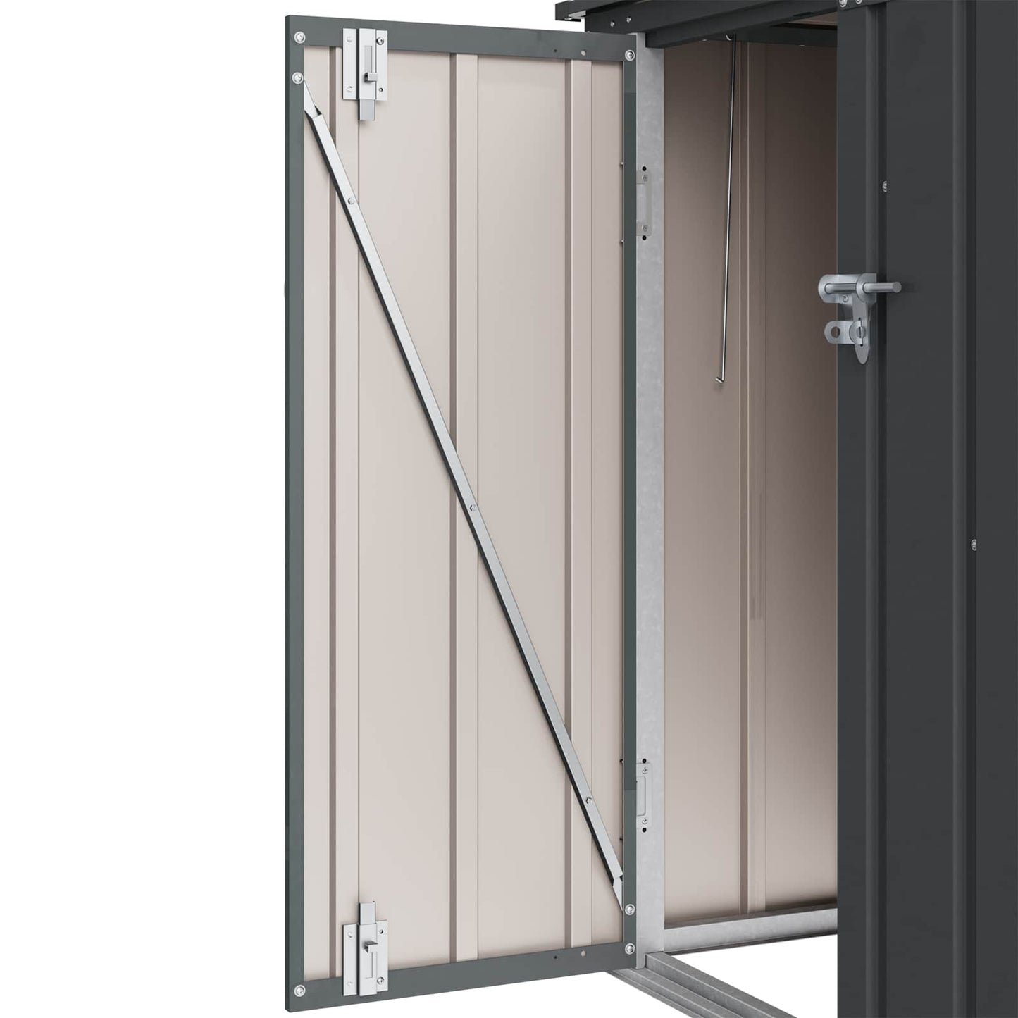 vidaXL Κουτί αποθήκευσης κήπου Μαύρο 101,5 x 57 x 100,5 εκ. Ατσάλι