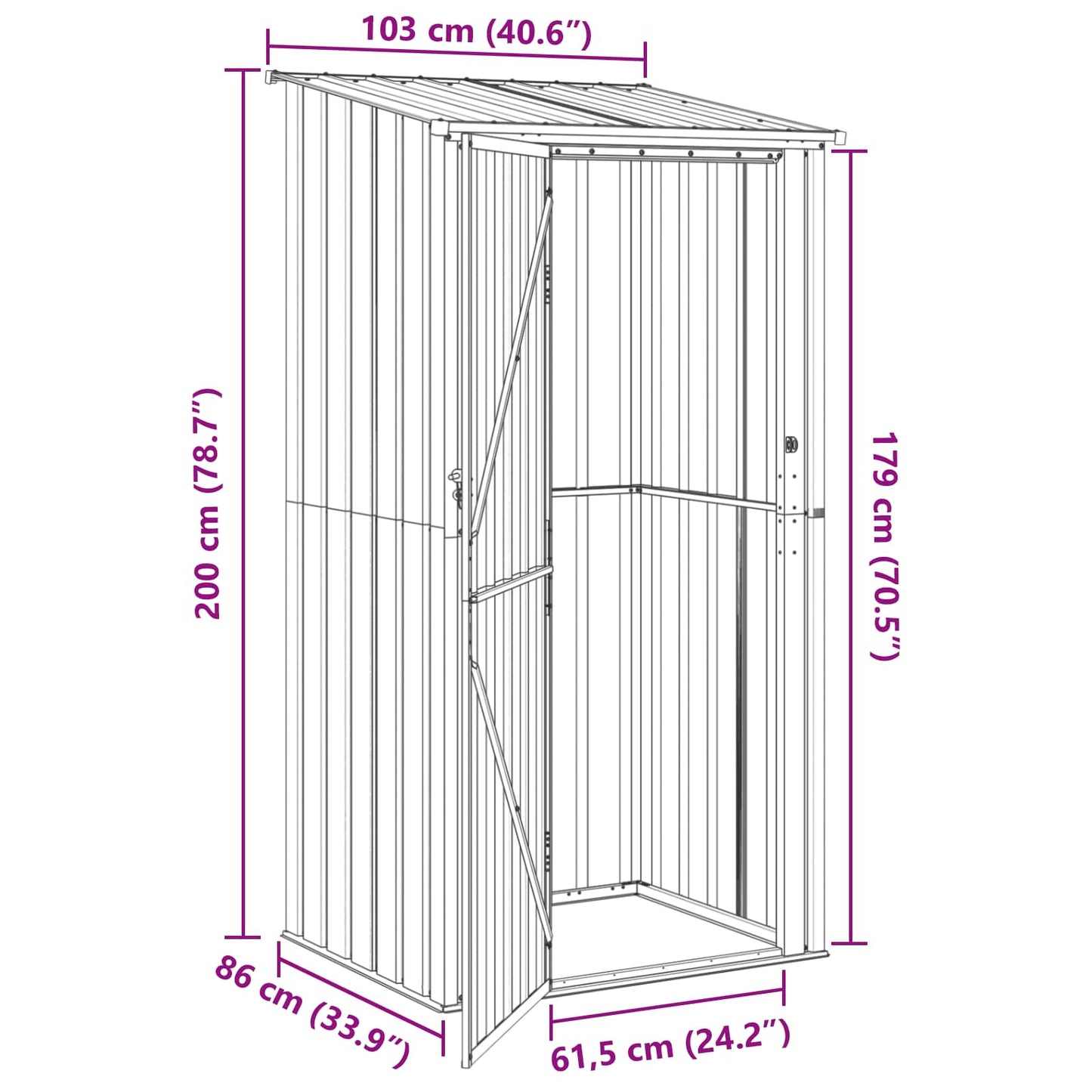 vidaXL Κηποσυνθέσεις Ανθρακί 103 x 86 x 200 εκ Μέταλλο