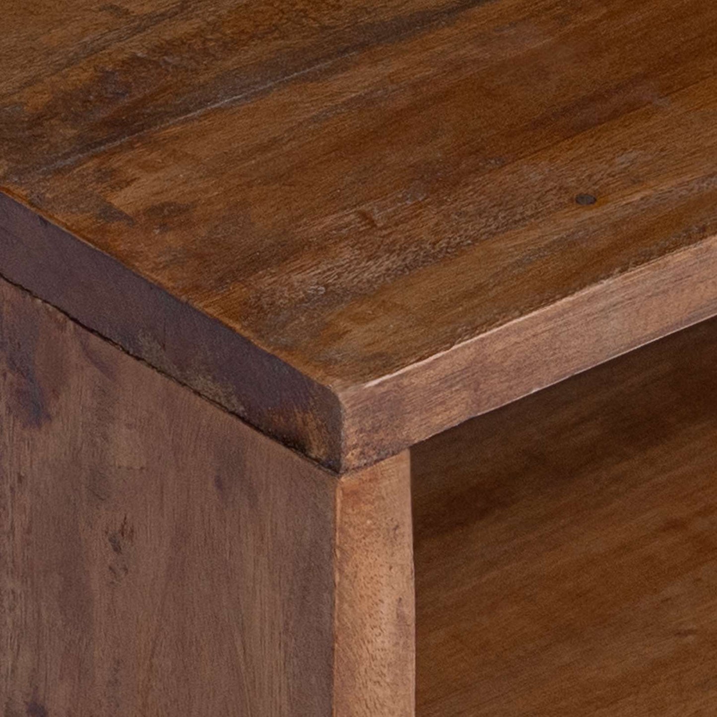 vidaXL Τραπέζι Έμφασης με ράφι 3 pcs Καφέ Στερεό ξύλο Μαόνι