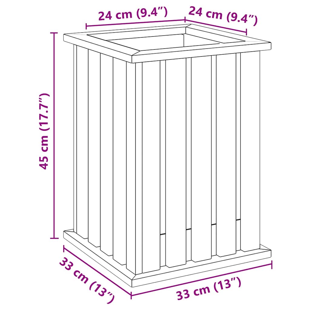 vidaXL Κουτιά γλάστρων Καφέ 33 x 33 x 45 εκ Εμποτισμένο Ξύλο Πεύκου
