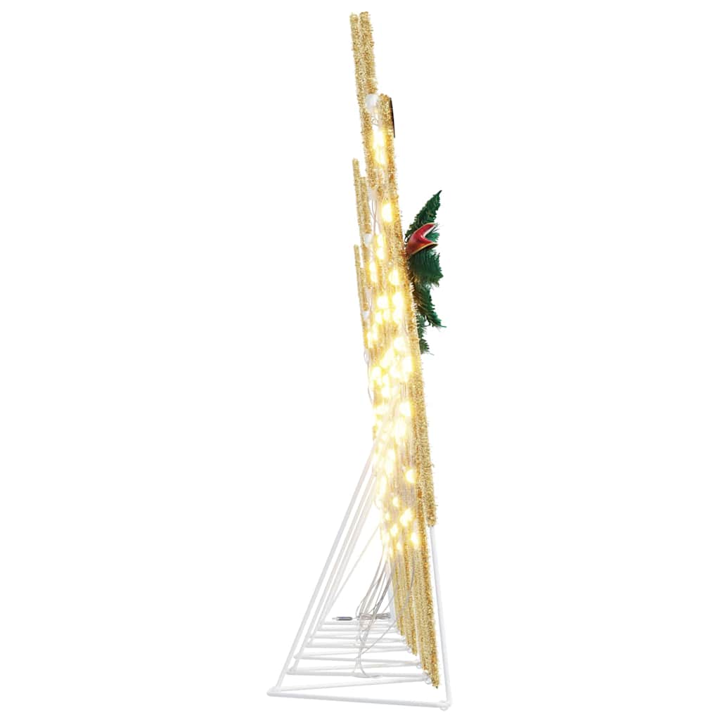 vidaXL LED Ρούντερ 7 pcs Χρυσό ύφασμα