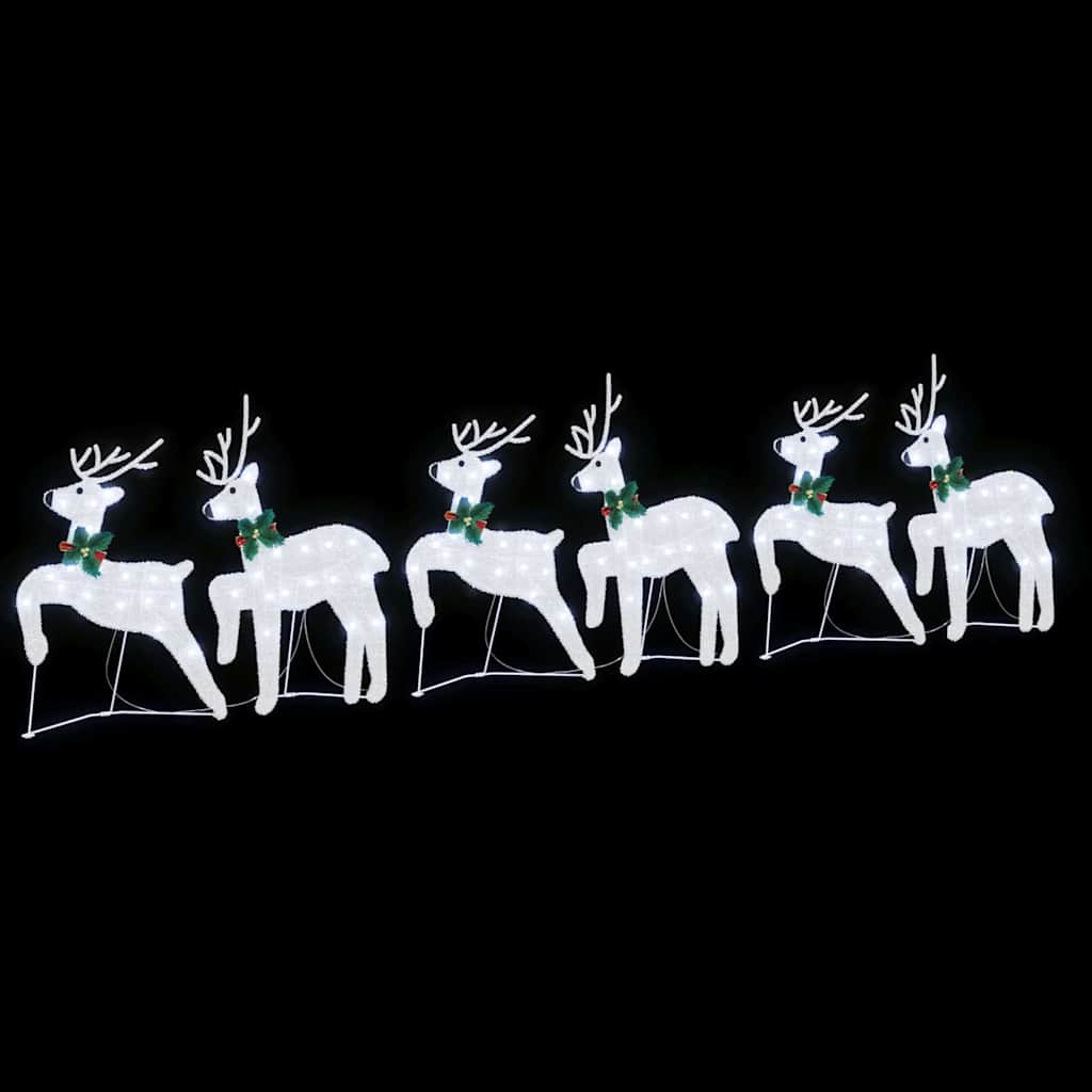 vidaXL LED Ρούντερ 6 pcs Ασημί ύφασμα