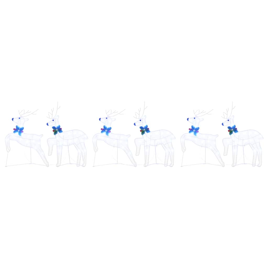 vidaXL LED Ρούντερ 6 pcs Λευκό ύφασμα