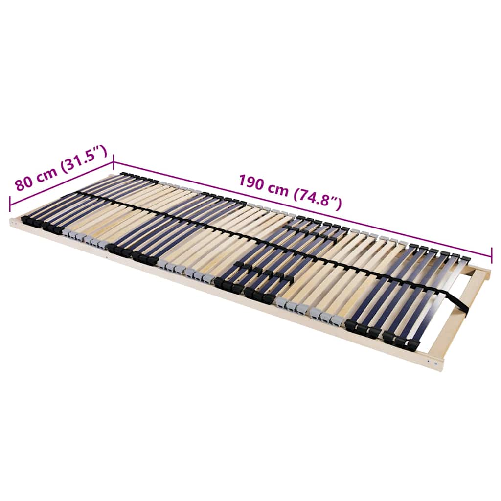 vidaXL Βάση κρεβατιού με λάμες Καφέ 80 x 190 cm Στερεό Ξύλο Μηλιάς