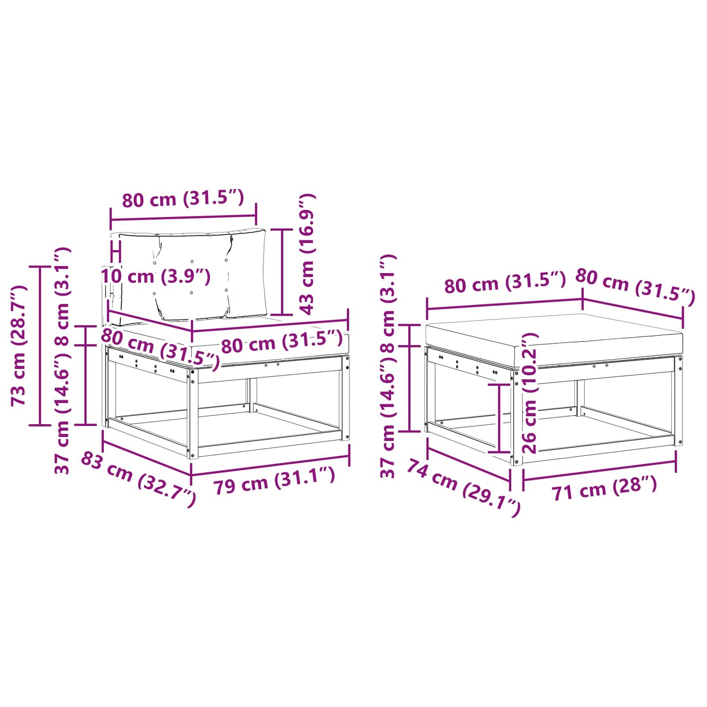 vidaXL Σειρά Καναπέ Εξωτερικού 4 pcs Λευκό και Κρεμ Πολυεστέρας