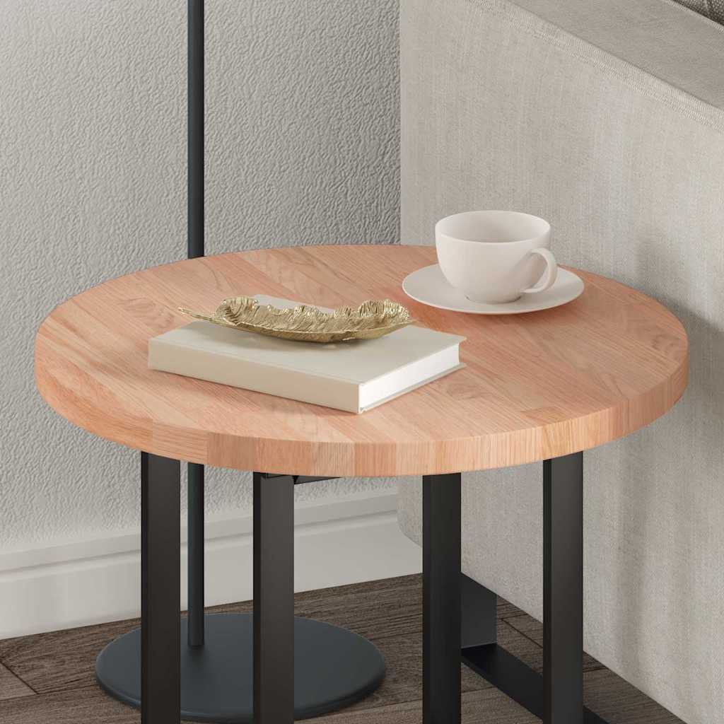 vidaXL Καπάκι τραπεζιού Ανοιχτό καφέ Ø 50 x 2.5 cm Στερεό ξύλο δρυός