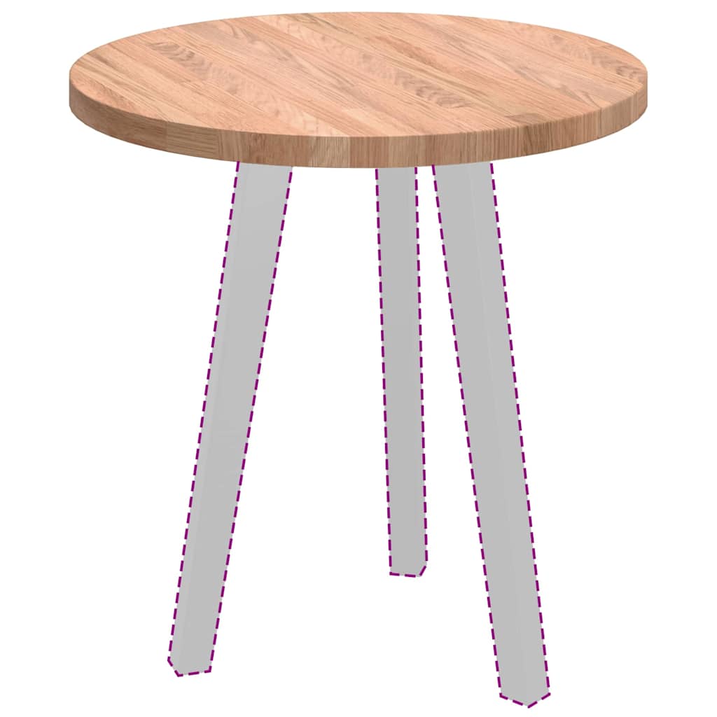 vidaXL Καπάκι τραπεζιού Ανοιχτό καφέ Ø 50 x 2.5 cm Στερεό ξύλο δρυός