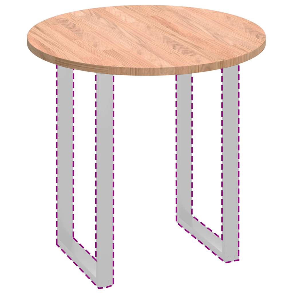 vidaXL Καπάκι τραπεζιού Ανοιχτό καφέ Ø 80 x 2.5 cm Στερεό ξύλο δρυός