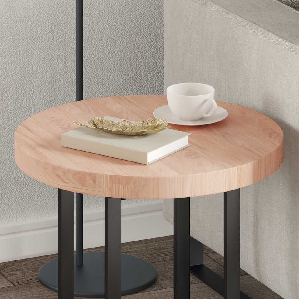 vidaXL Καπάκι τραπεζιού Ανοιχτό καφέ Ø 50 x 4 cm Στερεό ξύλο δρυός