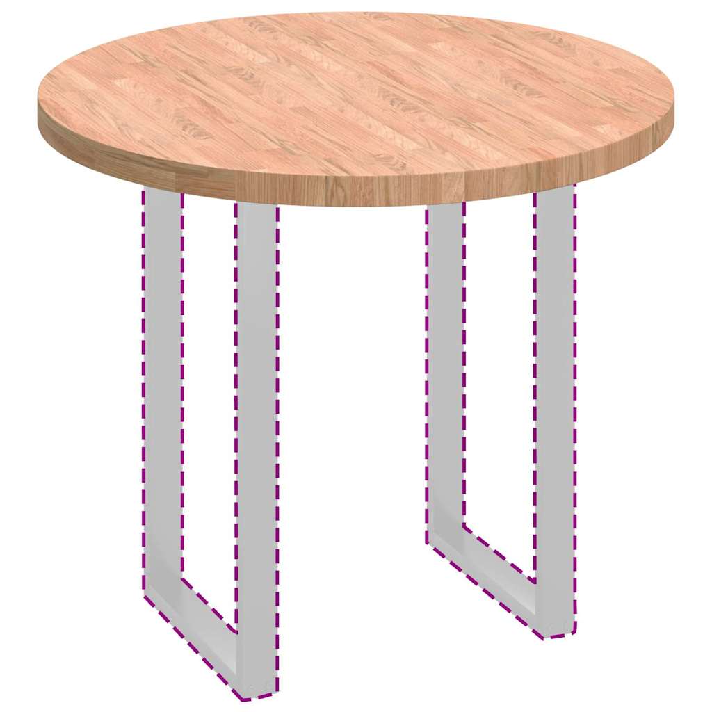 vidaXL Καπάκι τραπεζιού Ανοιχτό καφέ Ø 90 x 4 cm Στερεό ξύλο δρυός