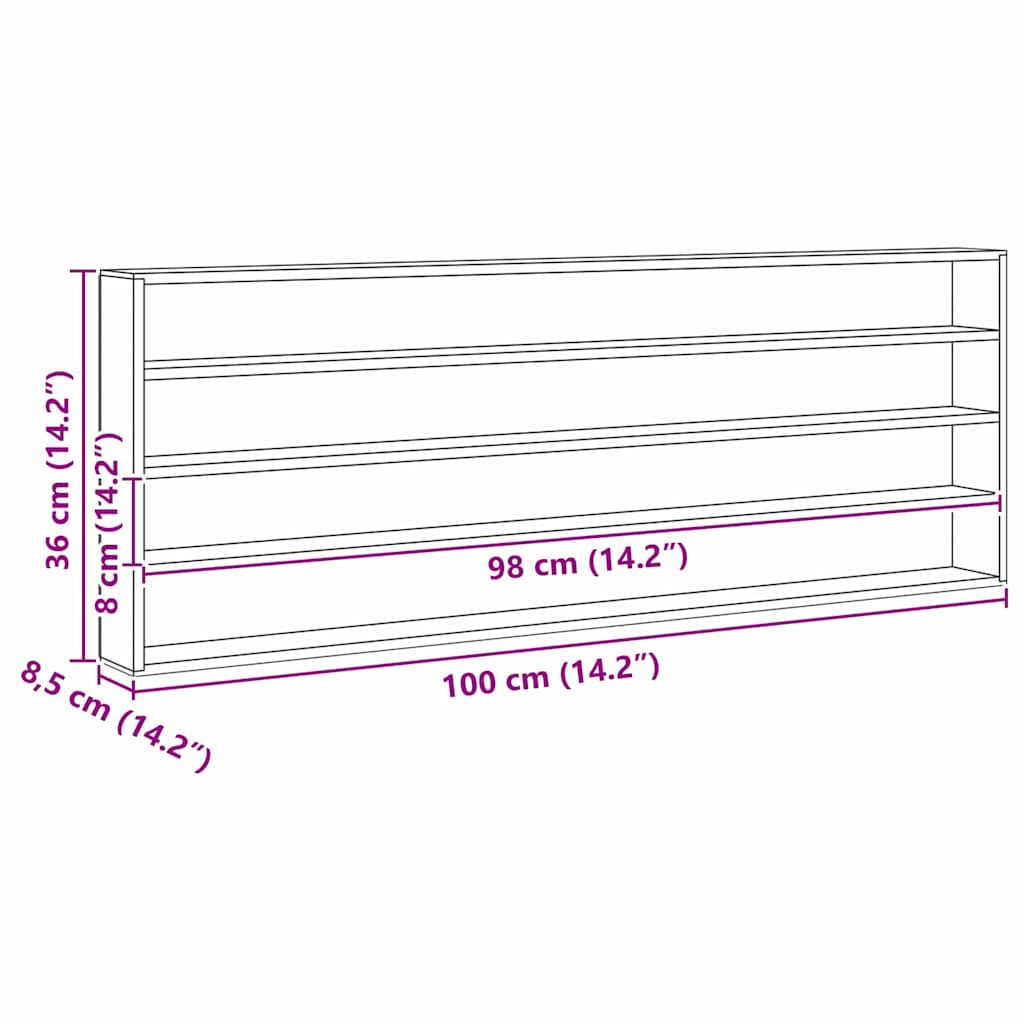 vidaXL Ξύλινη βιτρίνα συλλεκτών Καφέ 100 x 8.5 x 36 εκ. Κόντρα πλακέ