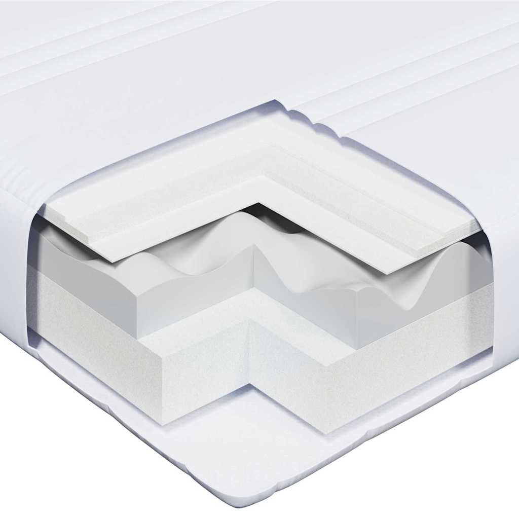 vidaXL Στρώμα αφρού Λευκό 80 x 200 cm ύφασμα