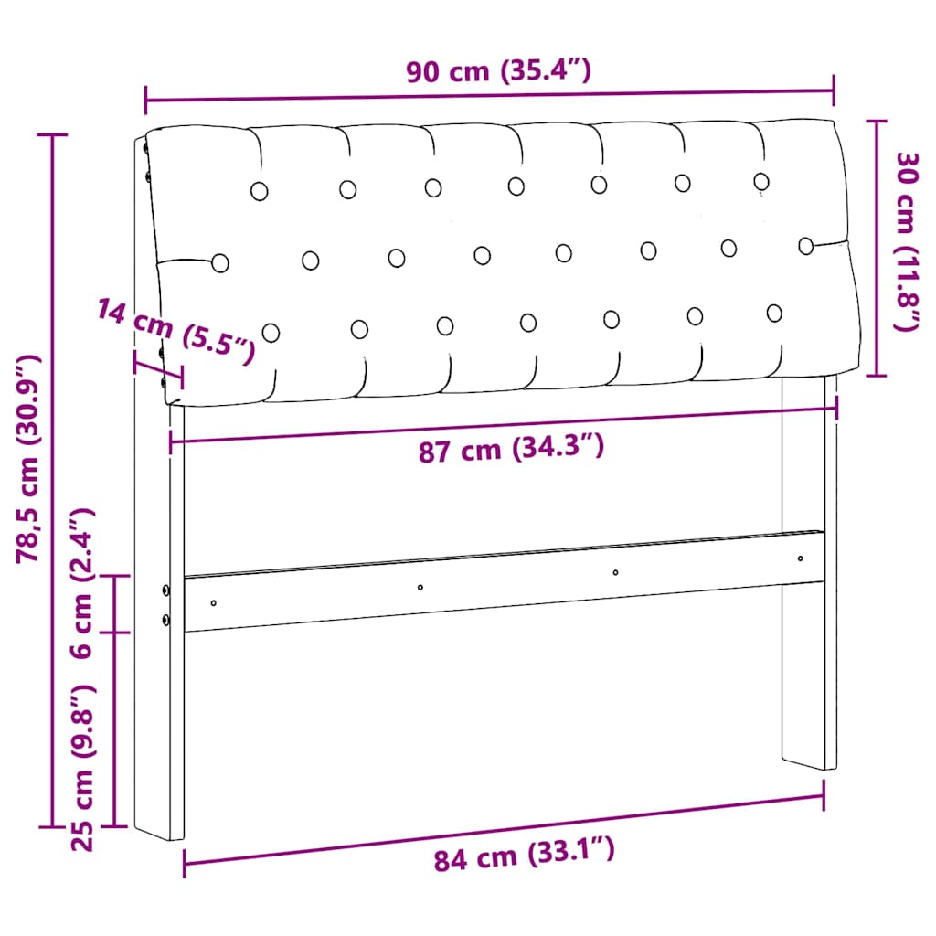 vidaXL Ταπετσαρισμένο κεφαλάρι Taupe 90 cm Στερεά ξυλεία πεύκου