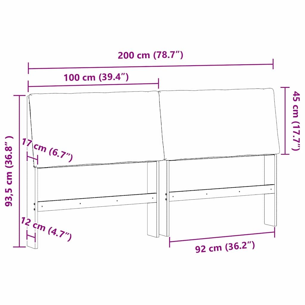 vidaXL Ταπετσαρισμένο κεφαλάρι Ανοιχτό γκρι 200 cm