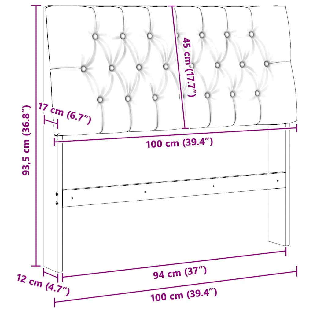vidaXL Ταπετσαρισμένο κεφαλάρι Ανοιχτό γκρι 100 cm