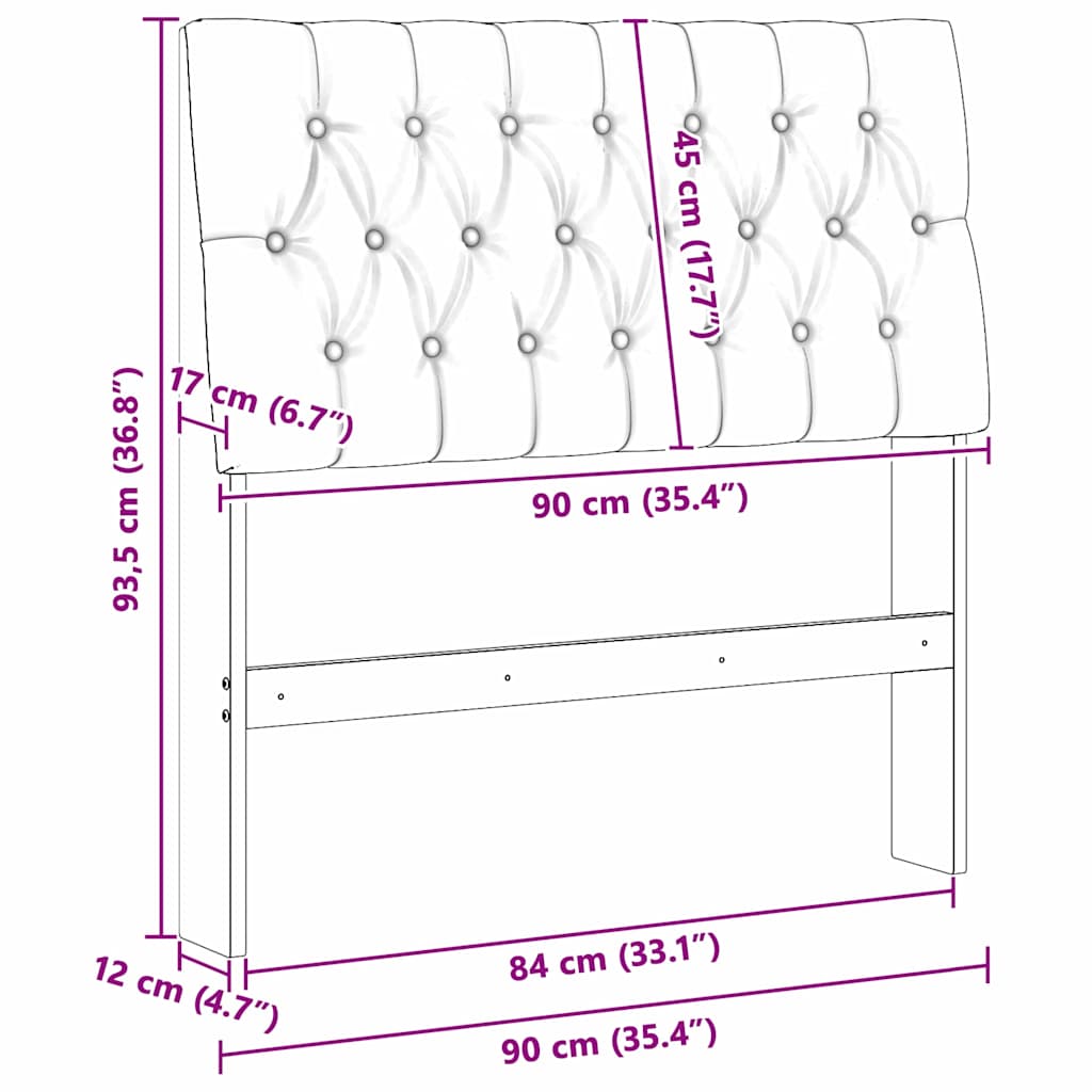 vidaXL Ταπετσαρισμένο κεφαλάρι Ανοιχτό γκρι 90 cm Στερεά ξυλεία πεύκου