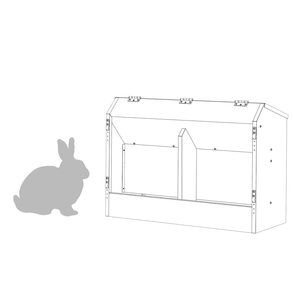 vidaXL Ταΐστρα Χαμστεριών Ασημί 64.5 x 25.5 x 45.5 εκ.