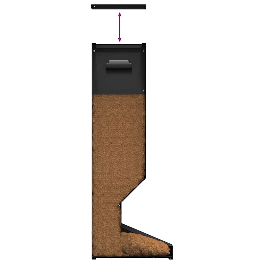 vidaXL Ταΐστρα ελαφιών Μαύρο 28 x 30 x 80 εκ. Ψυχρής Έλασης Χάλυβας