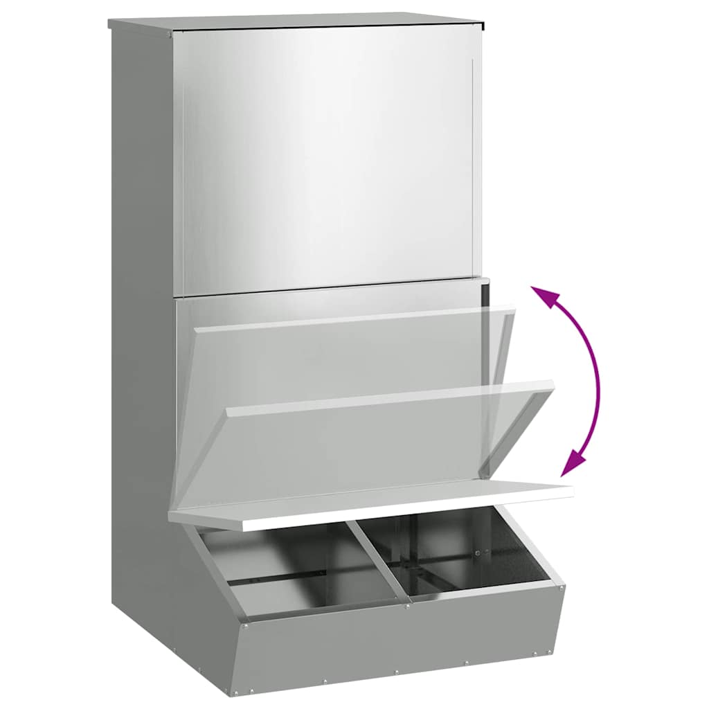 vidaXL Ταΐστρα Γουρουνιών Ασημί 55 x 51 x 91,5 εκ.