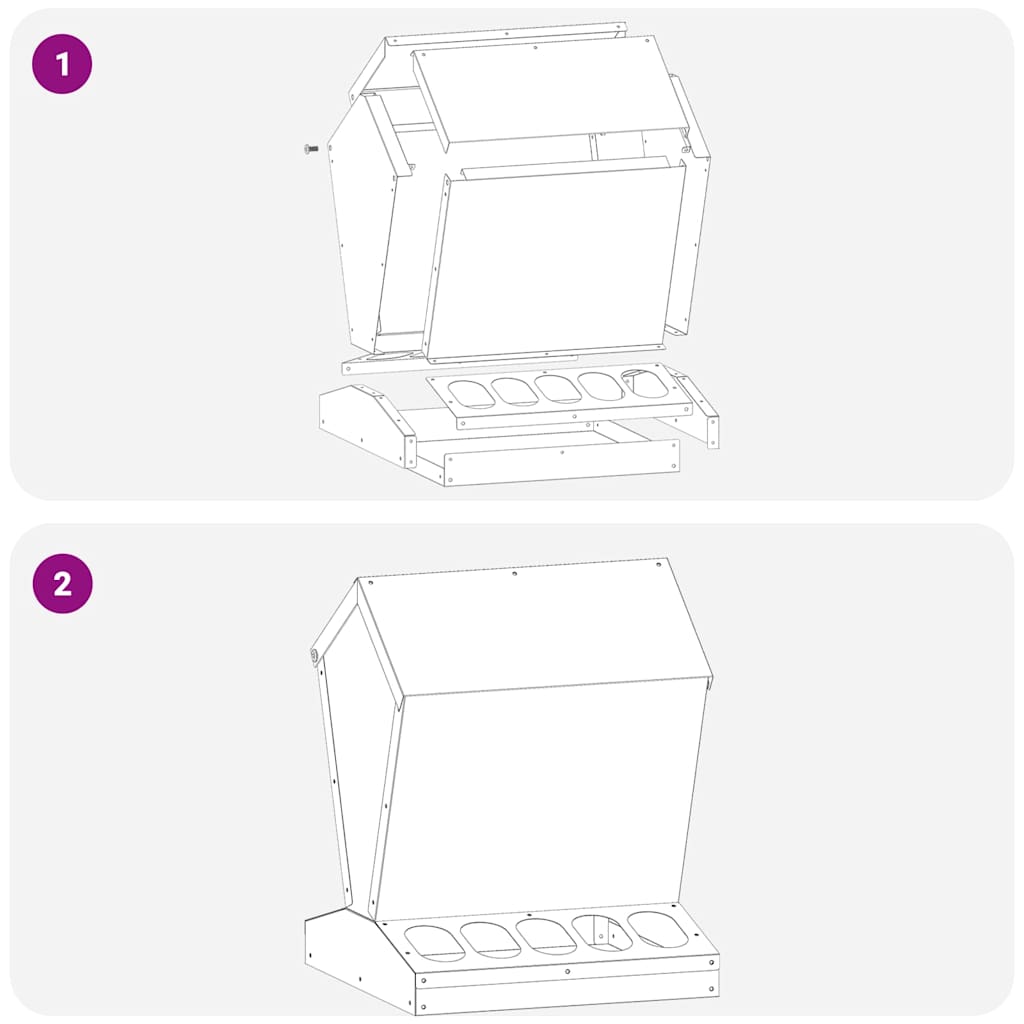 vidaXL Ταΐστρα κοτόπουλων Ασημί 30 x 30 x 39 εκ Επικαλυμμένος Χάλυβας