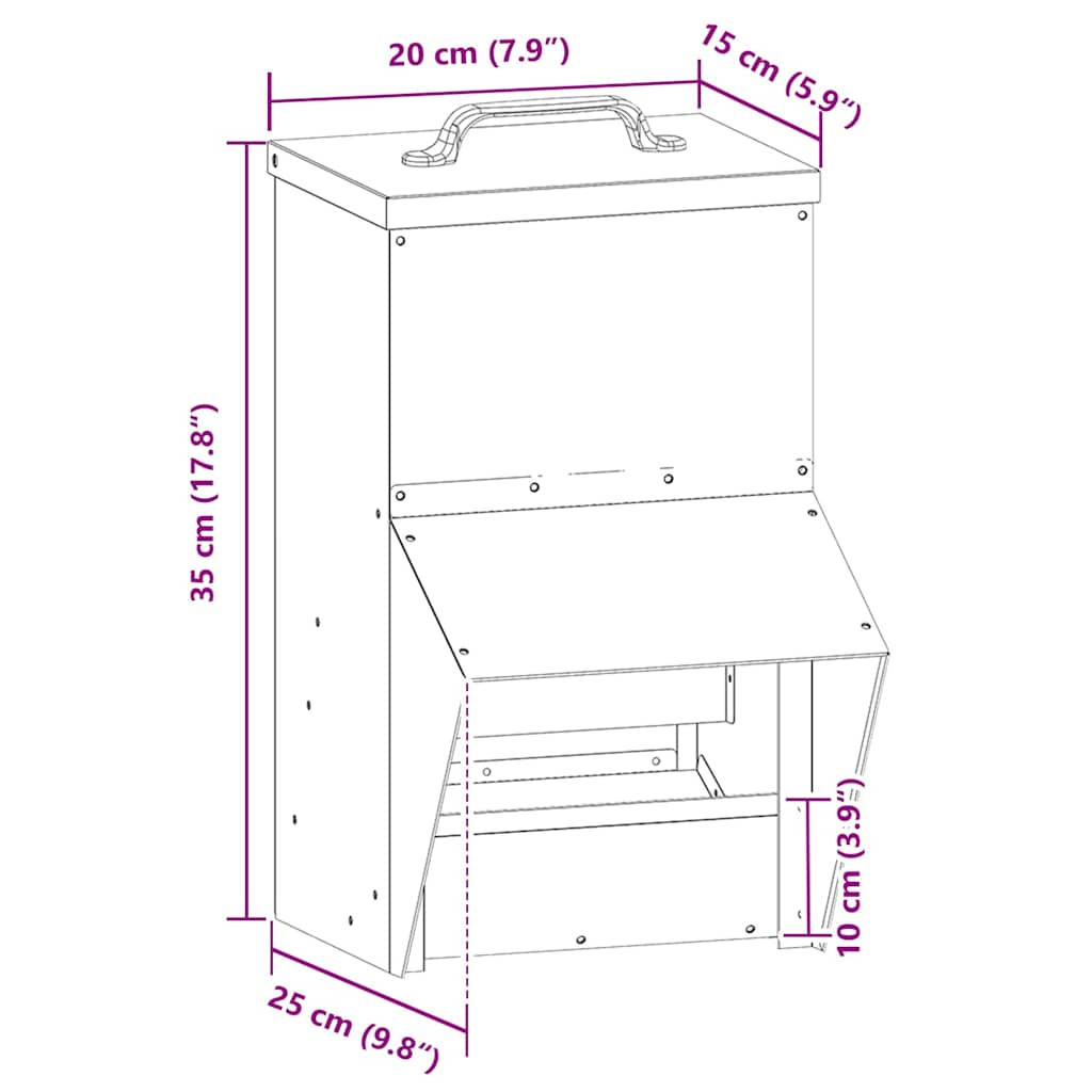 vidaXL Ταΐστρα κοτόπουλων Ελιά Πράσινη 20 x 25 x 35 εκ.