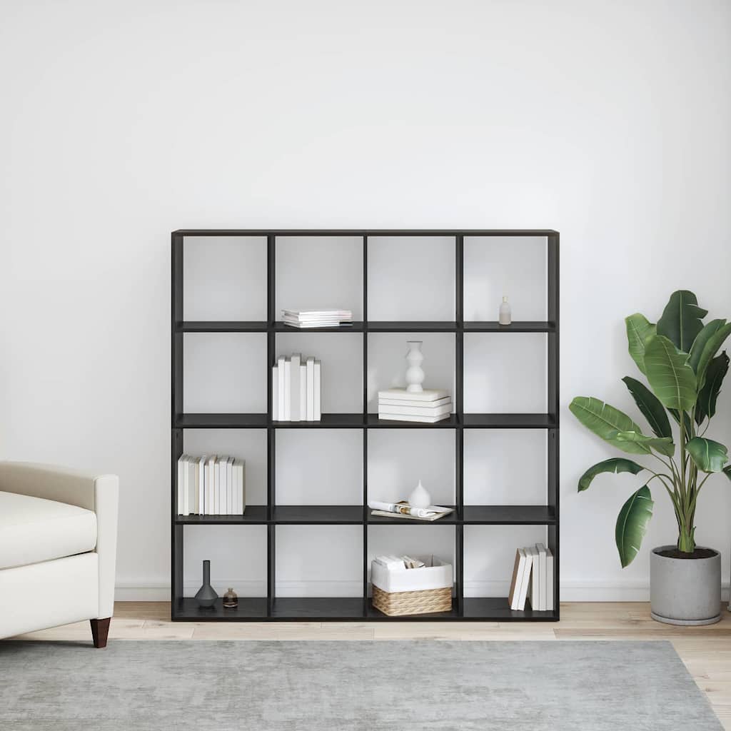 vidaXL Βιβλιοθήκη Μαύρη δρυς 137.5 x 29 x 137.5 εκ Επεξεργασμένο ξύλο