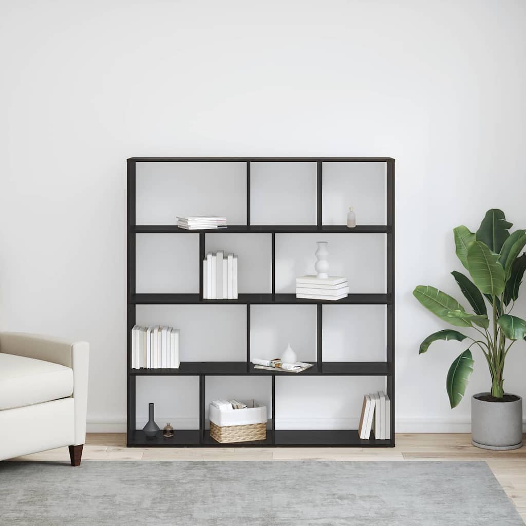 vidaXL Βιβλιοθήκη Μαύρη δρυς 132 x 29 x 141.5 εκ. Επεξεργασμένο ξύλο