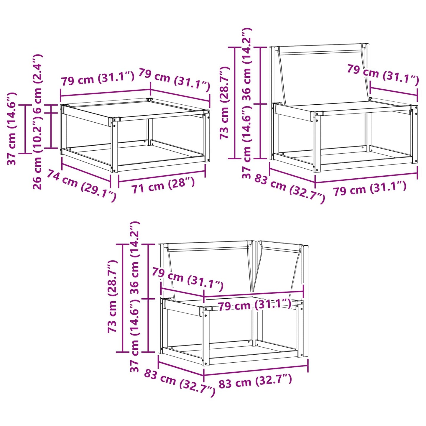 vidaXL Σειρά Καναπέ Εξωτερικού 8 τμχ. Λευκό και Κρεμ