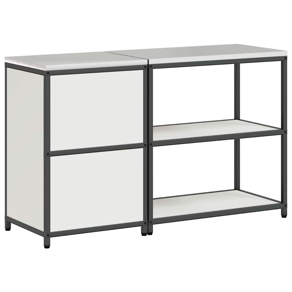 vidaXL Σετ Αποθήκευσης Κουζίνας με ράφι 2 pcs Λευκό 150 x 50 x 92 εκ.