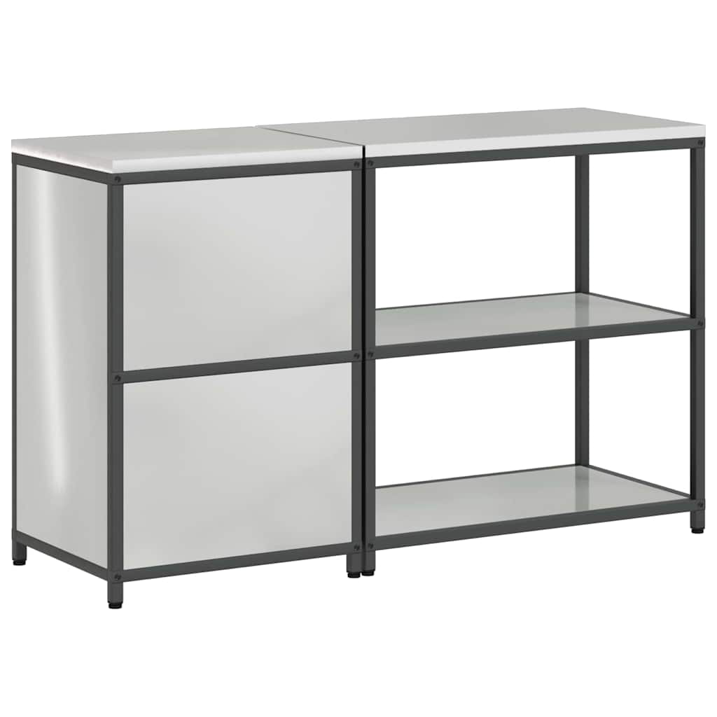 vidaXL Σετ Αποθήκευσης Κουζίνας με ράφι 2 pcs Ασημί 150 x 50 x 92 εκ.