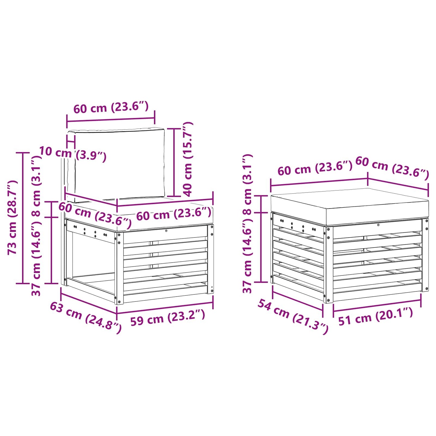 vidaXL Σειρά Καναπέ Εξωτερικού 4 pcs Λευκό και Ανοιχτό Γκρι