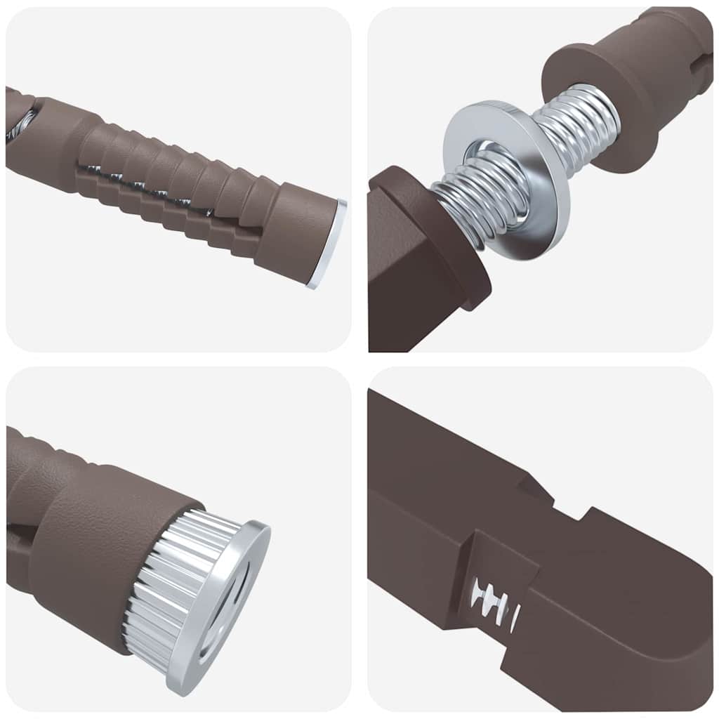 vidaXL Βραχίονες Floating Shelf 12 pcs Καφέ Ø12 x 190 mm Ατσάλι