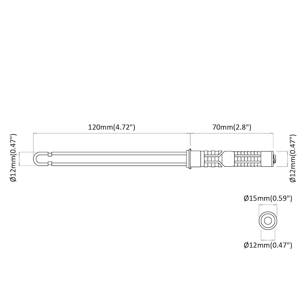 vidaXL Βραχίονες Floating Shelf 12 pcs Καφέ Ø12 x 190 mm Ατσάλι
