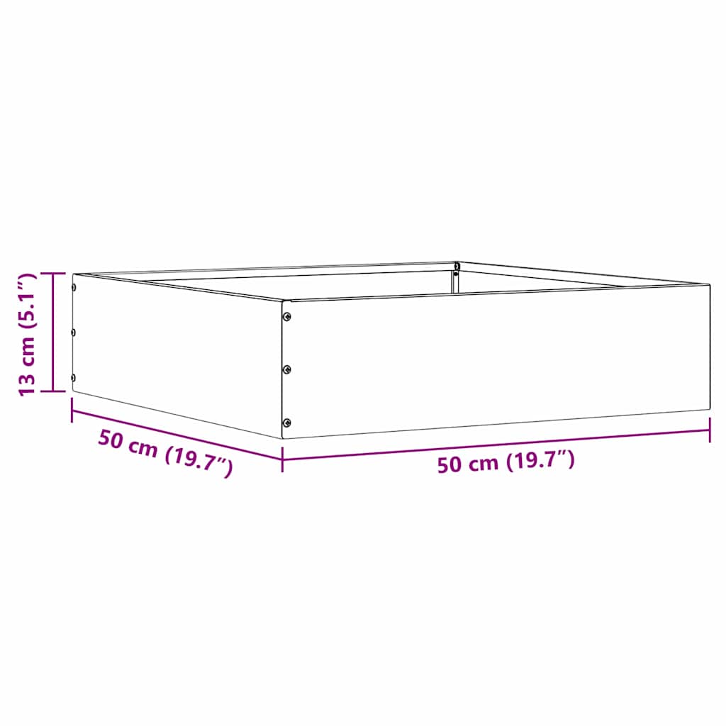 vidaXL Περίγραμμα γκαζόν 6 τμχ. 50 x 50 x 13 εκ Ατσάλι Ελιά Πράσινη