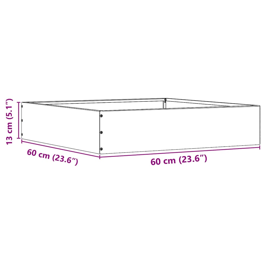 vidaXL Περίγραμμα γκαζόν Λευκό 60 x 60 x 13 εκ Ατσάλι