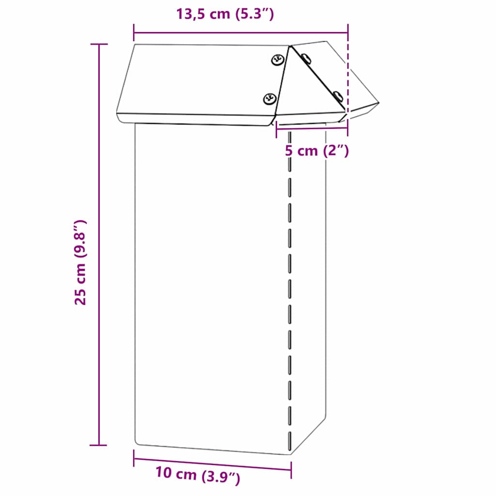 vidaXL Φράκτης σαλιγκαριών 4 pcs Ασημί 13,5 x 13,5 x 25 εκ