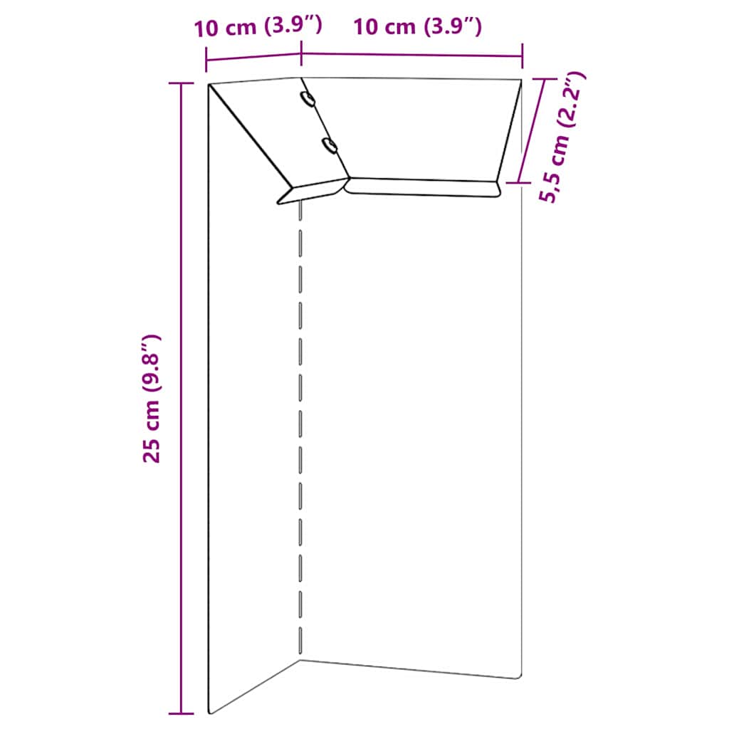 vidaXL Φράκτης σαλιγκαριών Ασημί 10 x 10 x 25 εκ Ανοξείδωτο ατσάλι