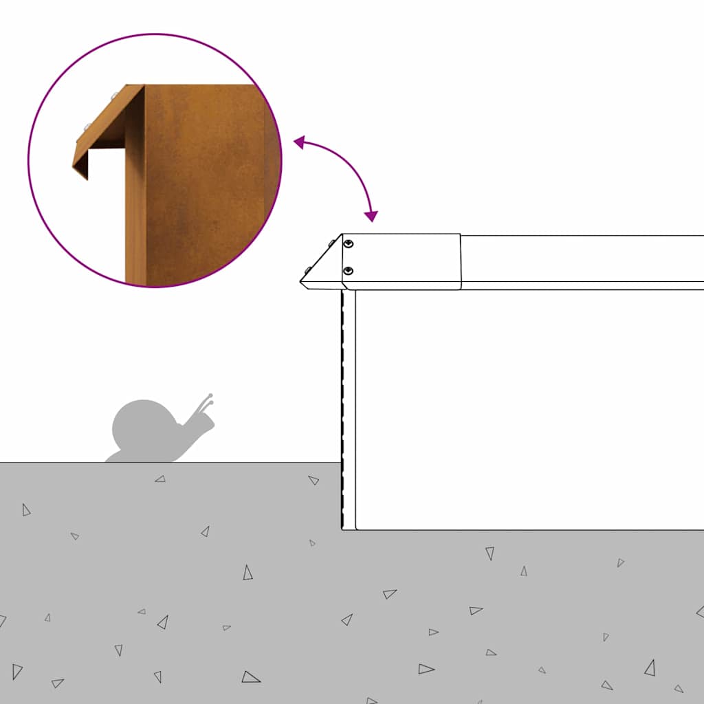 vidaXL Φράχτες με σαλιγκάρια 8 pcs Σκ rusty Ατσάλι Σκληρυθέν στον Αέρα