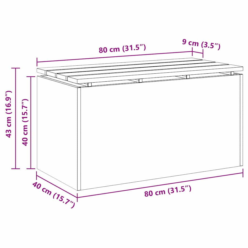 vidaXL Παγκάκι κήπου Μαύρο 80 x 40 x 43 εκ Ατσάλι