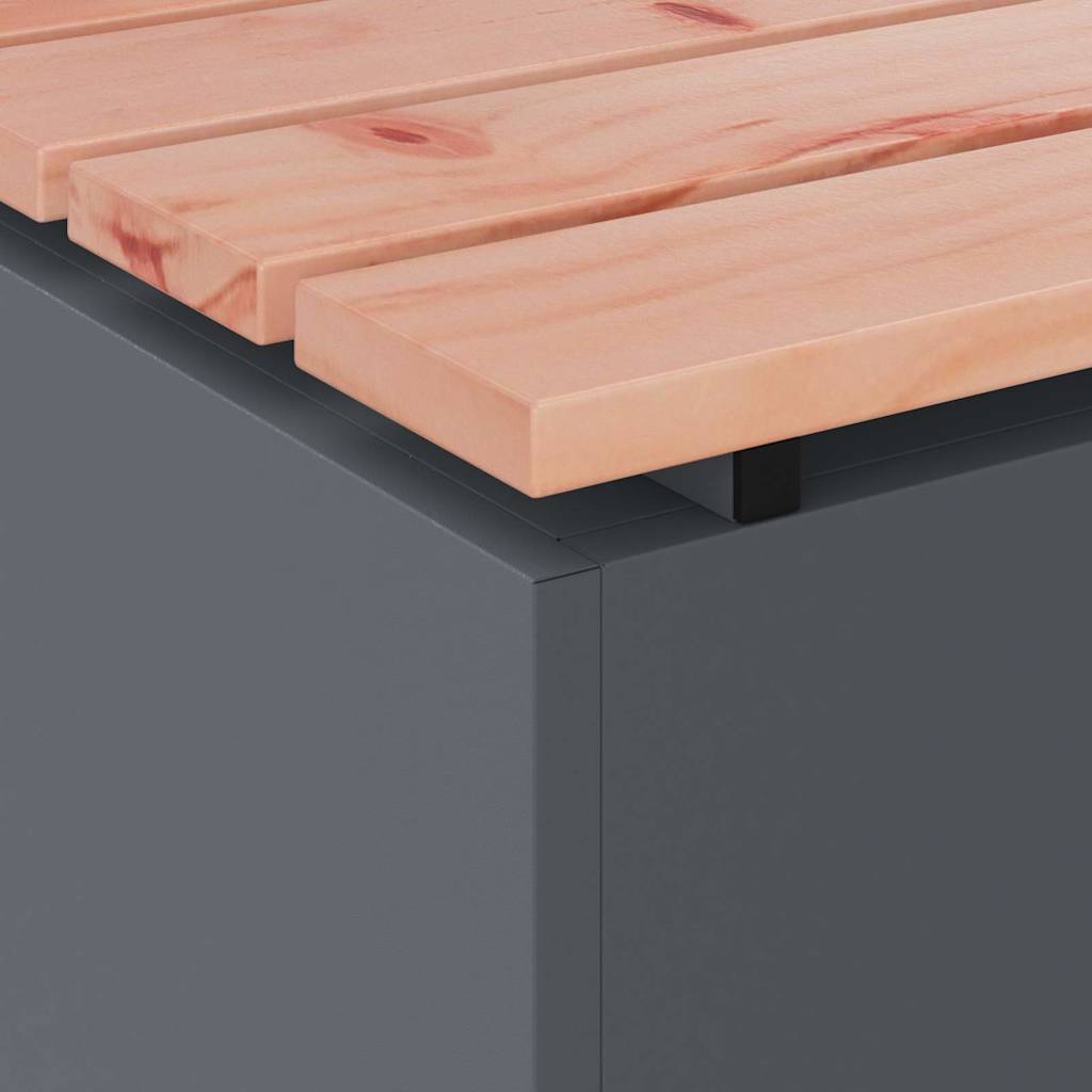 vidaXL Παγκάκι κήπου Ανθρακί 80 x 40 x 43 εκ Ατσάλι