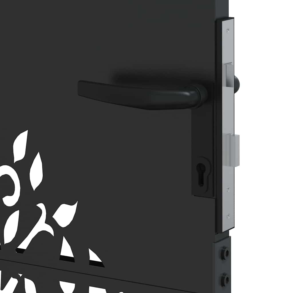 vidaXL Πύλη Κήπου Μαύρο 105 x 150 cm Ατσάλι με Επικάλυψη Πούδρας