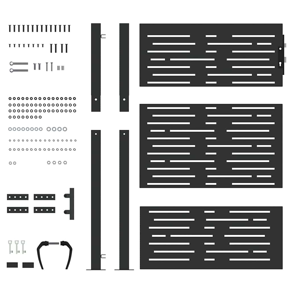 vidaXL Πύλη Κήπου, Πύλη Κήπου 105x75 εκ. Σιδηροκορτών Τετράγωνη Σχεδίαση
