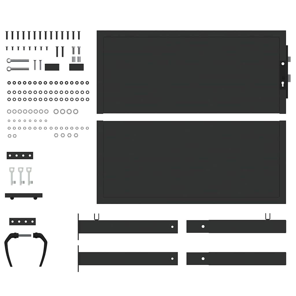 vidaXL Πύλη Κήπου, Πύλη Κήπου 105x200 εκ. από Corten Ατσάλι Μαύρο