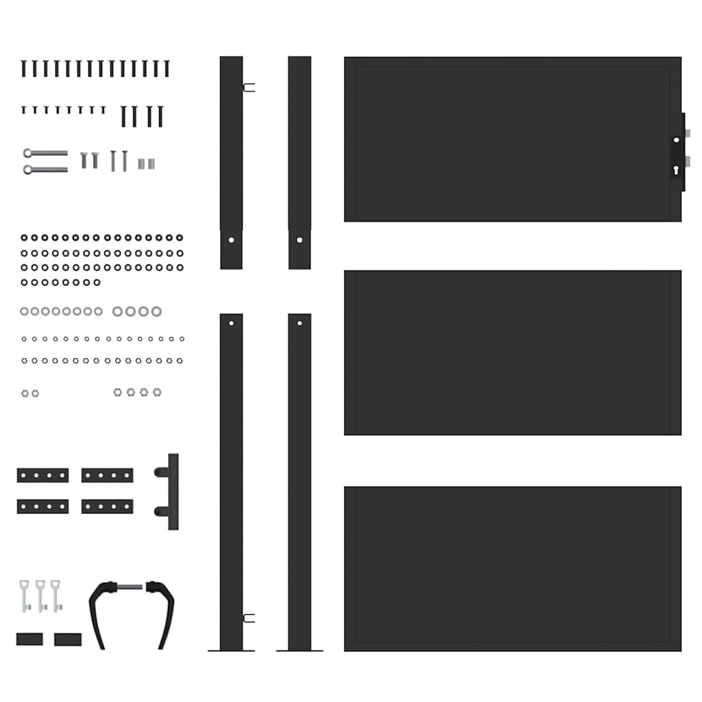 vidaXL Πύλη Κήπου, Πύλη Κήπου 105x200 εκ. από Corten Ατσάλι Μαύρο