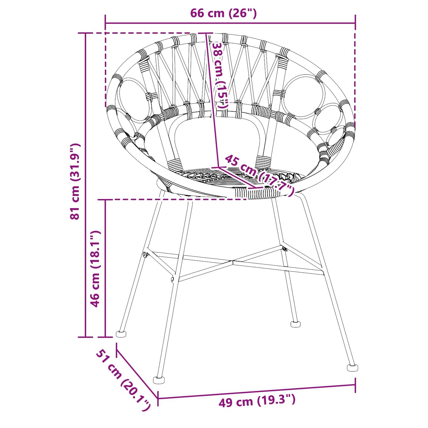 vidaXL Καρέκλα τραπεζαρίας 2 pcs Μαύρο 65 x 55,5 x 81 εκ