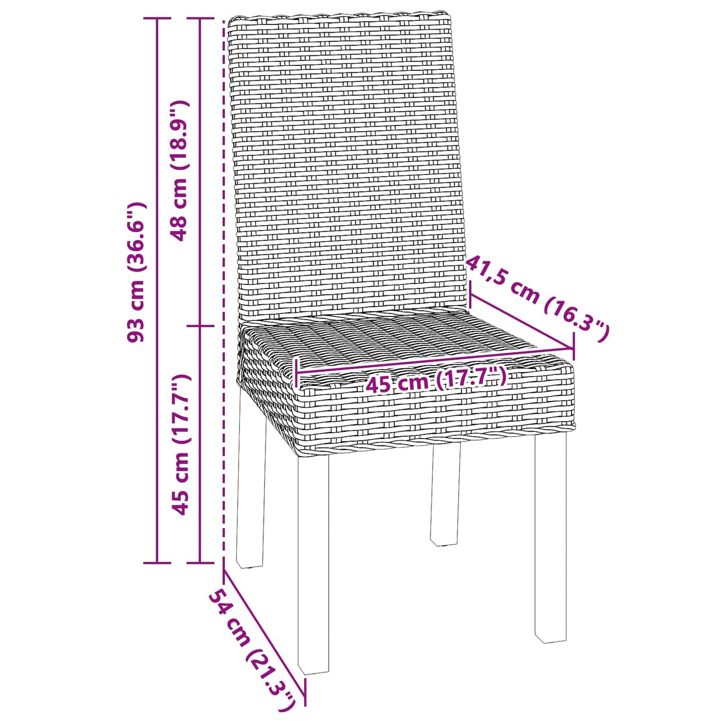 vidaXL Καρέκλα τραπεζαρίας 2 pcs