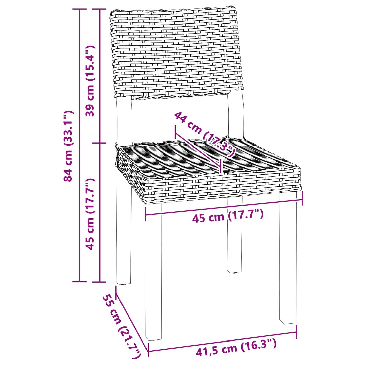 vidaXL Φυσικό 45 x 55 x 84 εκ