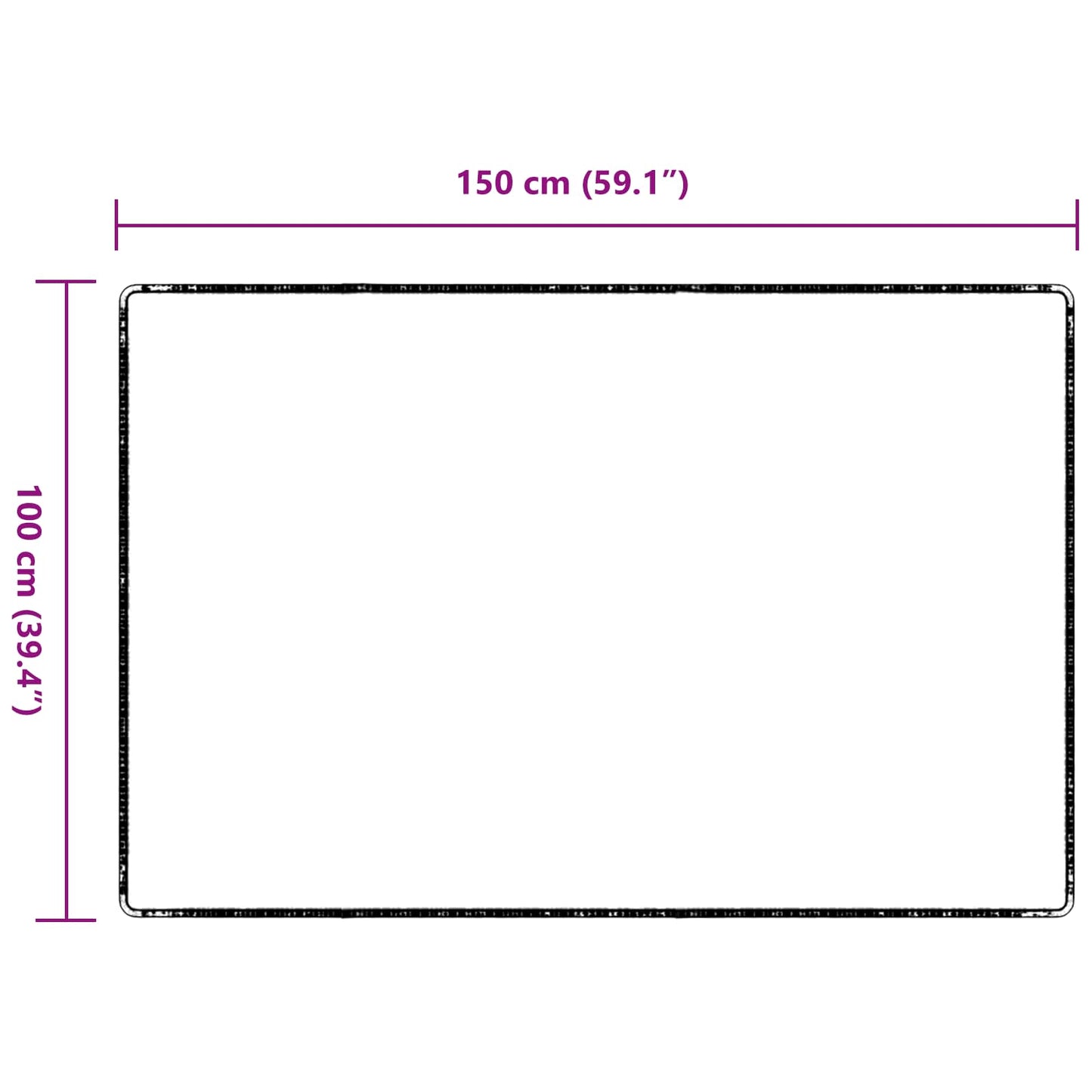 vidaXL Δερμάτινο Χαλί Ανθρακί 100 x 150 cm 100% Πολυπροπυλένιο