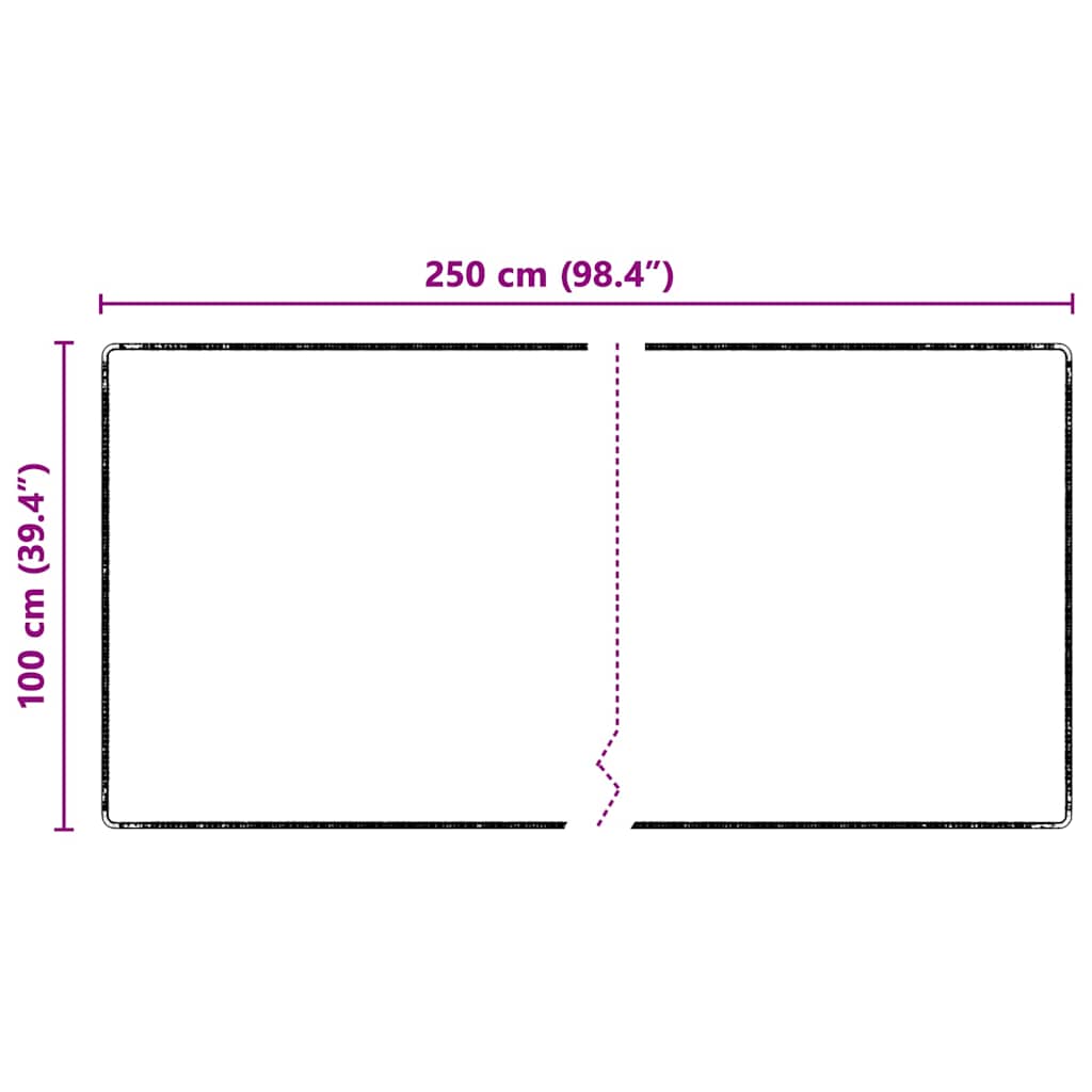 vidaXL Δερμάτινο Χαλί Γκρι 100 x 250 cm 100% Πολυπροπυλένιο Τούφτα