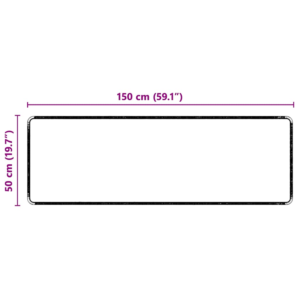 vidaXL Δερμάτινο Χαλί Μαύρο 50 x 150 cm 100% Πολυπροπυλένιο Τούφτα